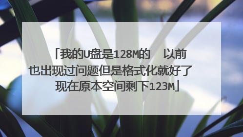 我的U盘是128M的 以前也出现过问题但是格式化就好了 现在原本空间剩下123M