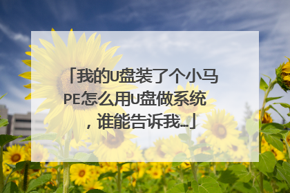 我的U盘装了个小马PE怎么用U盘做系统,谁能告诉我…