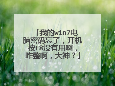 我的win7电脑密码忘了,开机按F8没有用啊,咋整啊,大神?