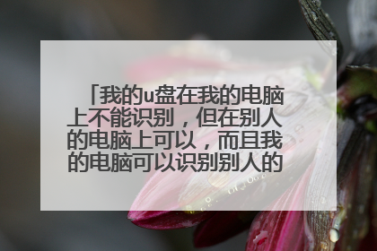 我的u盘在我的电脑上不能识别,但在别人的电脑上可以,而且我的电脑可以识别别人的u盘,为什么?