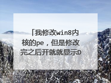 我修改win8内核的pe,但是修改完之后开就就显示DCHP什么的,反正死活开不了机,这是什么原因?