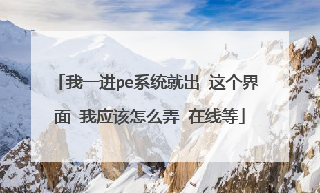 我一进pe系统就出 这个界面 我应该怎么弄 在线等