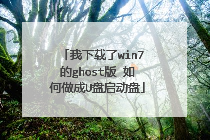 我下载了win7的ghost版 如何做成U盘启动盘