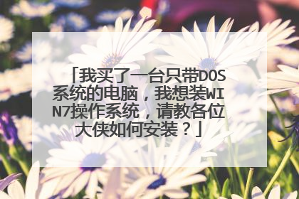 我买了一台只带DOS系统的电脑,我想装WIN7操作系统,请教各位大侠如何安装?
