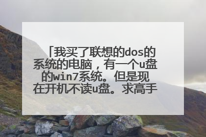 我买了联想的dos的系统的电脑,有一个u盘的win7系统。但是现在开机不读u盘。求高手。。。由于网也