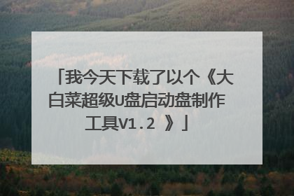 我今天下载了以个《大白菜超级U盘启动盘制作工具V1.2 》
