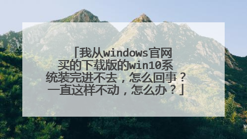 我从windows官网买的下载版的win10系统装完进不去,怎么回事?一直这样不动,怎么办?