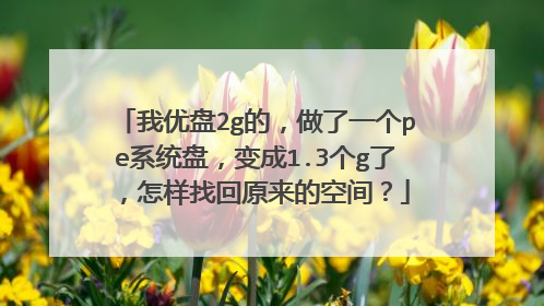 我优盘2g的,做了一个pe系统盘,变成1.3个g了,怎样找回原来的空间?