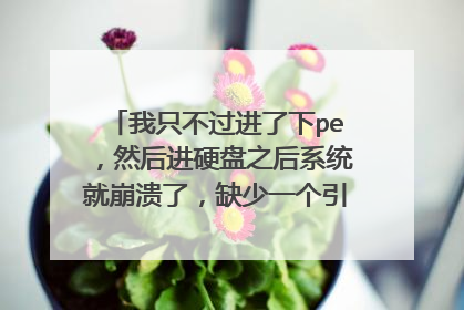 我只不过进了下pe，然后进硬盘之后系统就崩溃了，缺少一个引导文件，怎么解决？