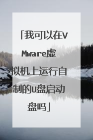 我可以在VMware虚拟机上运行自制的U盘启动盘吗