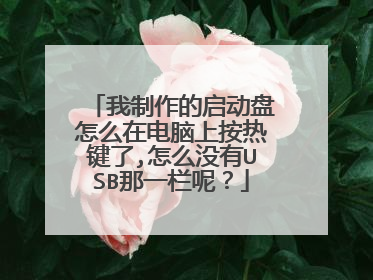 我制作的启动盘怎么在电脑上按热键了,怎么没有USB那一栏呢?