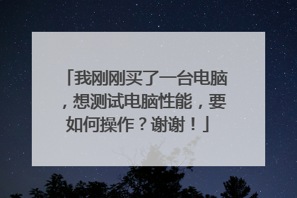 我刚刚买了一台电脑,想测试电脑性能,要如何操作?谢谢!