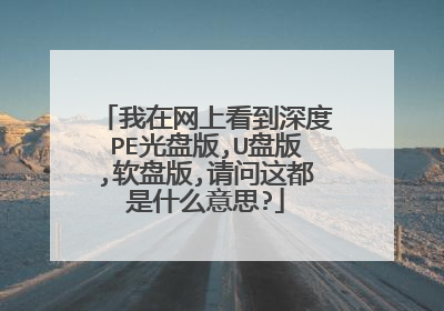 我在网上看到深度PE光盘版,U盘版,软盘版,请问这都是什么意思?
