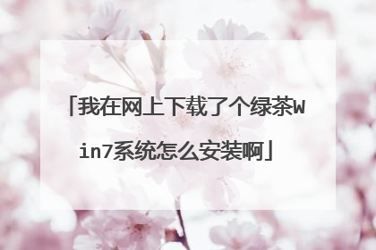 我在网上下载了个绿茶Win7系统怎么安装啊
