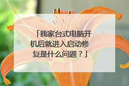 我家台式电脑开机后就进入启动修复是什么问题?