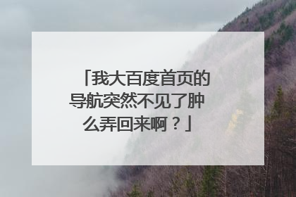 我大百度首页的导航突然不见了肿么弄回来啊?