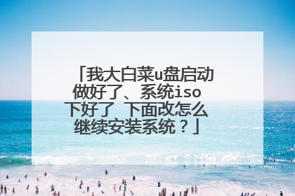 我大白菜u盘启动做好了、系统iso下好了 下面改怎么继续安装系统?
