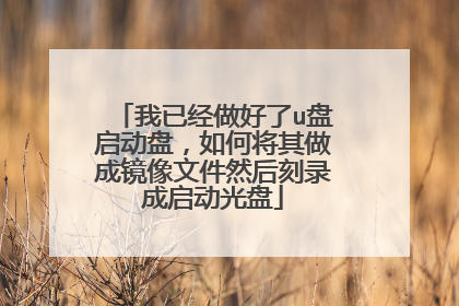 我已经做好了u盘启动盘，如何将其做成镜像文件然后刻录成启动光盘