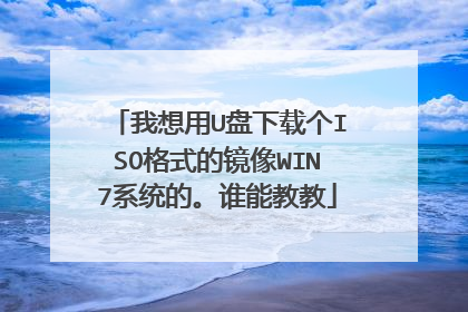 我想用U盘下载个ISO格式的镜像WIN7系统的。谁能教教