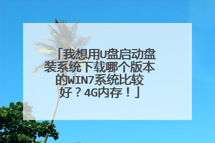 我想用U盘启动盘装系统下载哪个版本的WIN7系统比较好？4G内存！