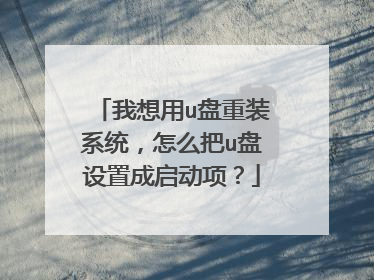 我想用u盘重装系统，怎么把u盘设置成启动项？