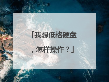 我想低格硬盘,怎样操作?