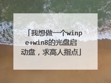 我想做一个winpe+win8的光盘启动盘，求高人指点