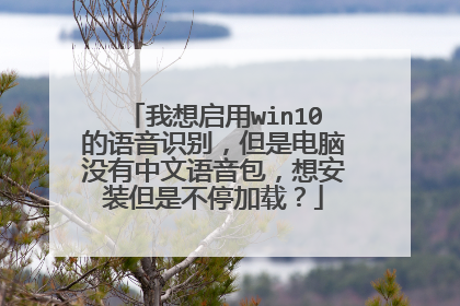 我想启用win10的语音识别，但是电脑没有中文语音包，想安装但是不停加载？