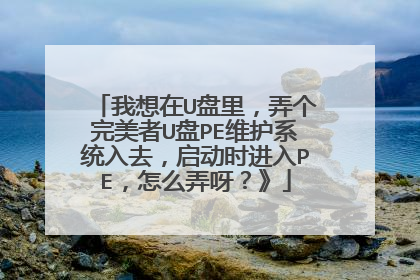 我想在U盘里,弄个完美者U盘PE维护系统入去,启动时进入PE,怎么弄呀?》