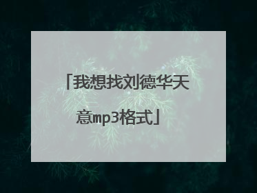 我想找刘德华天意mp3格式
