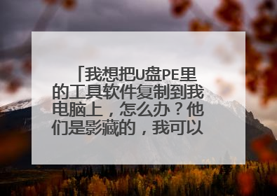 我想把U盘PE里的工具软件复制到我电脑上，怎么办？他们是影藏的，我可以复制吗？