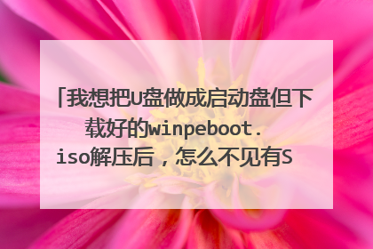 我想把U盘做成启动盘但下载好的winpeboot.iso解压后,怎么不见有SETUP文件夹呢?