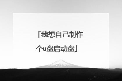 我想自己制作个u盘启动盘