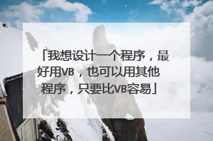我想设计一个程序,最好用VB,也可以用其他程序,只要比VB容易