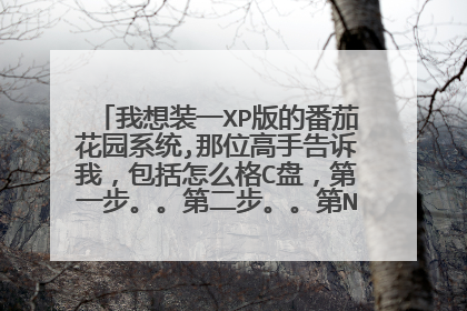 我想装一XP版的番茄花园系统,那位高手告诉我,包括怎么格C盘,第一步。。第二步。。第N步。直到装好。