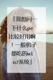 我想问一下什么pe比较好用啊!一般机子都吃的win7系统