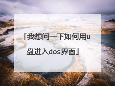 我想问一下如何用u盘进入dos界面