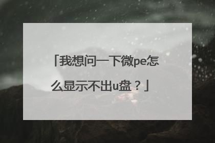 我想问一下微pe怎么显示不出u盘?