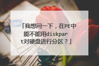 我想问一下，在PE中能不能用diskpart对硬盘进行分区？
