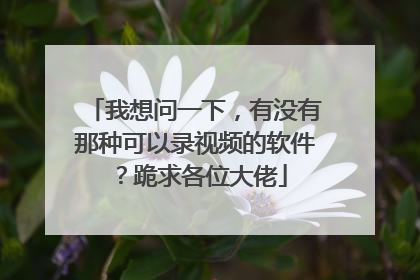 我想问一下,有没有那种可以录视频的软件?跪求各位大佬
