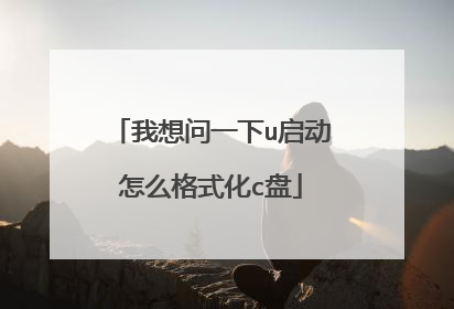 我想问一下u启动怎么格式化c盘