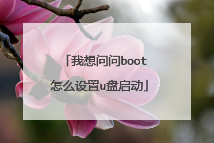 我想问问boot怎么设置u盘启动