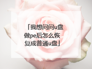我想问问u盘做pe后怎么恢复成普通u盘
