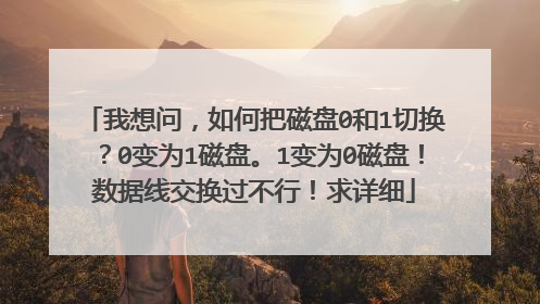 我想问,如何把磁盘0和1切换?0变为1磁盘。1变为0磁盘!数据线交换过不行!求详细