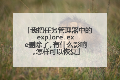我把任务管理器中的explore.exe删除了,有什么影响,怎样可以恢复