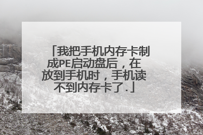 我把手机内存卡制成PE启动盘后，在放到手机时，手机读不到内存卡了.