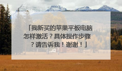 我新买的苹果平板电脑怎样激活?具体操作步骤?请告诉我!谢谢!