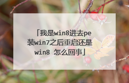 我是win8进去pe装win7之后重启还是win8 怎么回事