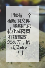 我有一个视频的文件,我想把它转化成网页在线播放,怎么弄,格式是mkv!