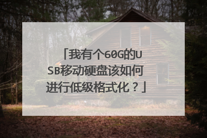 我有个60G的USB移动硬盘该如何进行低级格式化?